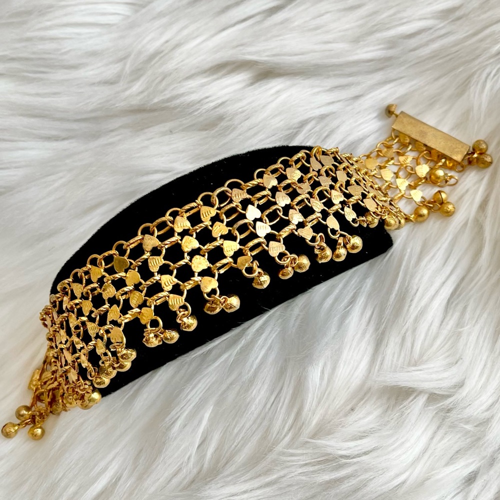 Gold Beaded Fringe Bracelet for Women - Picture 2 of 3